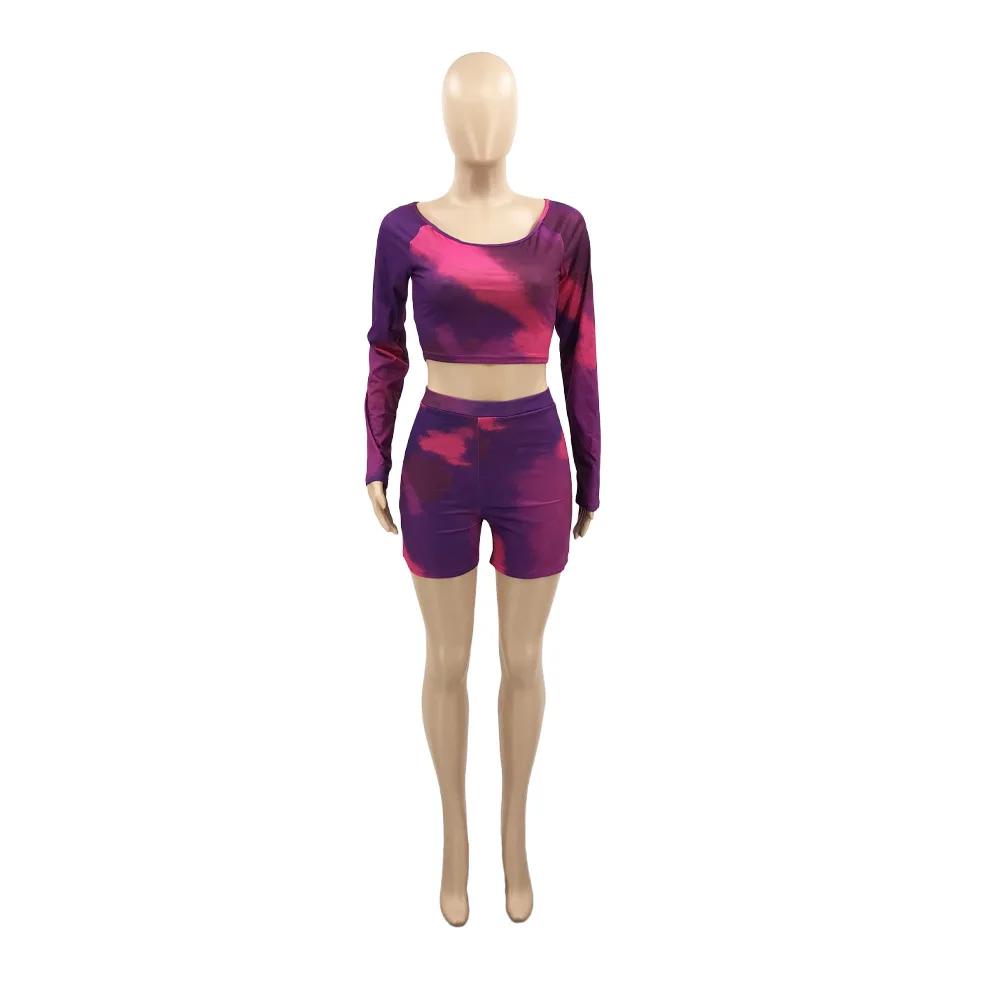 Women Lounge Two Piece Sets Casual Outfit Crop Top and Biker Shorts Wholesale Tie Dye Bodycon Workout Matching Suit Dropshipping
Women Lounge Two Piece Sets Casual Outfit Crop Top and Biker Shorts Wholesale Tie Dye Bodycon Workout Matching Suit Dropshipping
