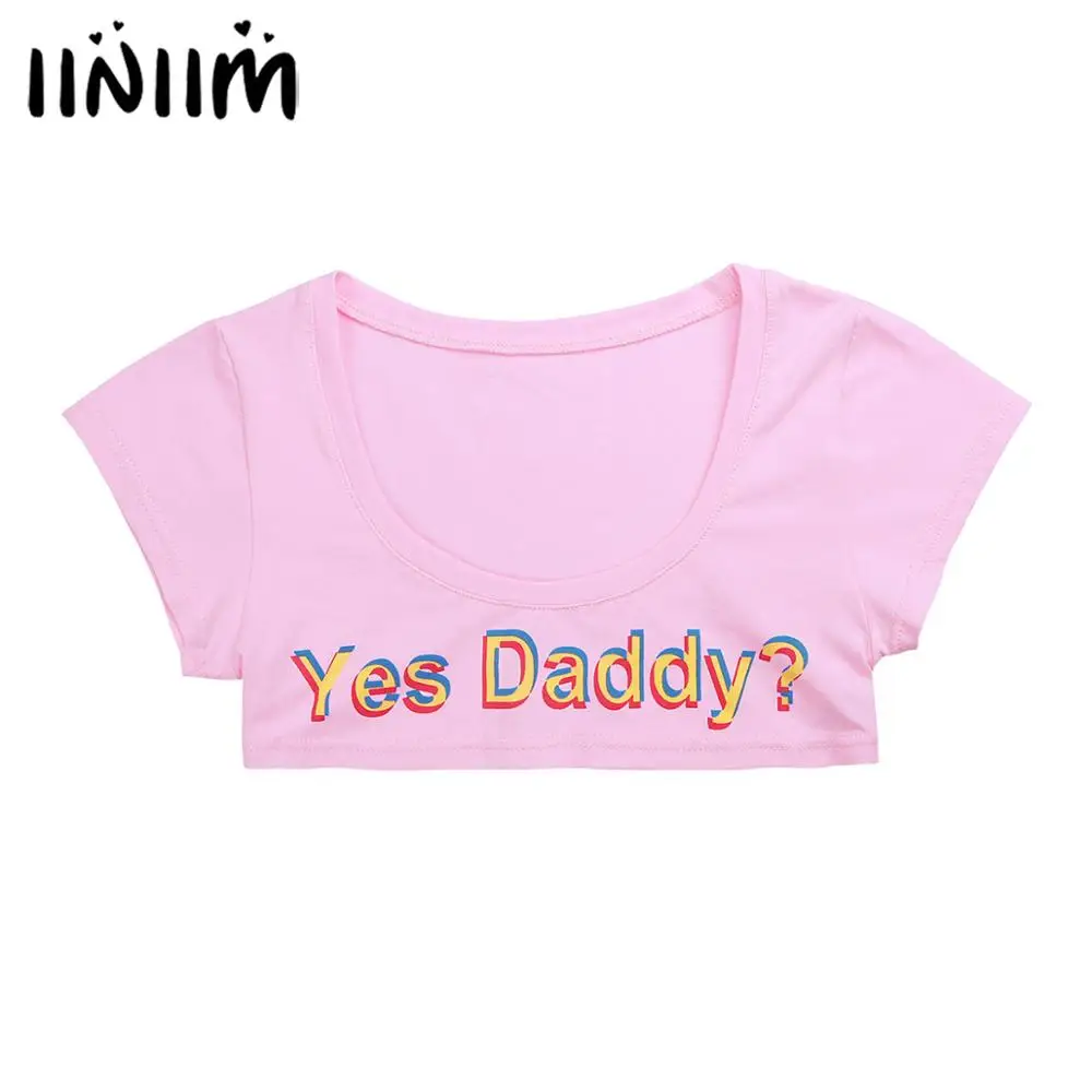 Womens Ladies Fashion Exotic Costumes Clubwear Night Party Hot Yes Daddy Letter Printed Summer Crop Tops for Girls Baby Lover
Womens Ladies Fashion Exotic Costumes Clubwear Night Party Hot Yes Daddy Letter Printed Summer Crop Tops for Girls Baby Lover