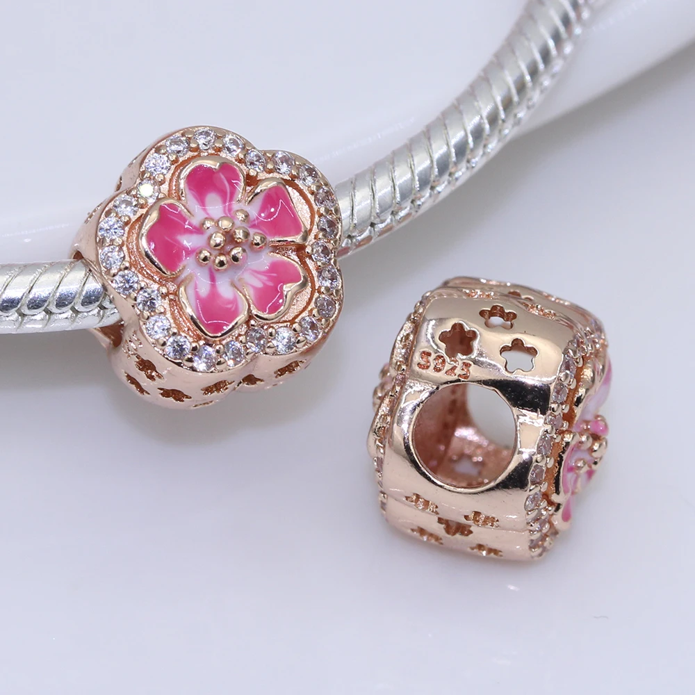 Fit Original Pandora charms bracelet beads S925 sterling silver Peach blossom beads women's popular jewelry
Fit Original Pandora charms bracelet beads S925 sterling silver Peach blossom beads women's popular jewelry