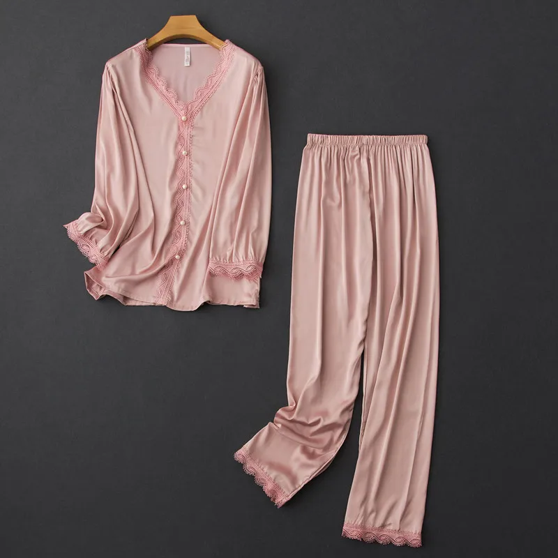 2PCS Pajamas Suit Satin Long Sleeve Autumn New Women Sleep Set Blue Homewear Casual Pyjamas Nightwear Soft Sleepwear Nightgown
2PCS Pajamas Suit Satin Long Sleeve Autumn New Women Sleep Set Blue Homewear Casual Pyjamas Nightwear Soft Sleepwear Nightgown