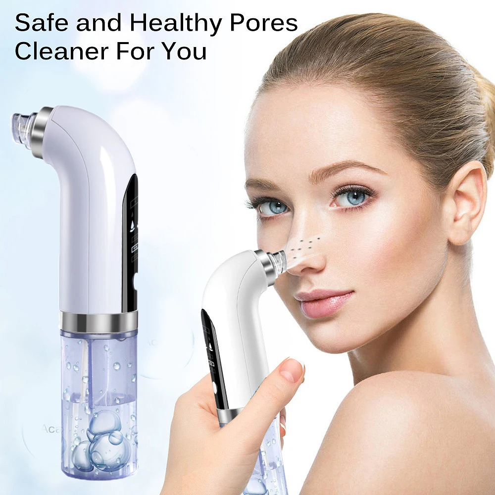 

Microbubble Blackhead Remover Vacuum Suction LCD Rechargeable Small Bubble Pore Acne Skincare Electric Face Nose Cleaner Device