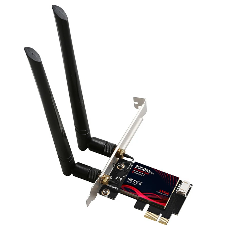 AX200 Dual-Band Gigabit Wifi 6 Wireless Network Card Bluetooth 5.0 PCI Desktop Game Wifi Receiver Wireless Network Card
AX200 Dual-Band Gigabit Wifi 6 Wireless Network Card Bluetooth 5.0 PCI Desktop Game Wifi Receiver Wireless Network Card