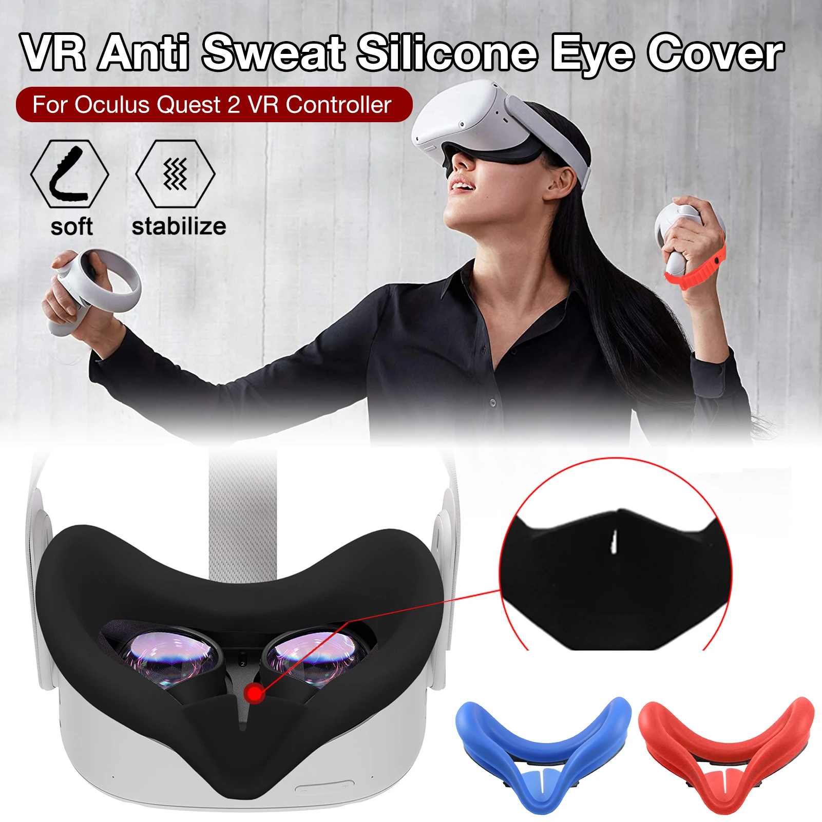 For Oculus Quest 2 VR Headset Soft Silicone Eye Mask Cover Pad Light Blocking Eye Cover Pad For Oculus Quest2 VR Accessories
For Oculus Quest 2 VR Headset Soft Silicone Eye Mask Cover Pad Light Blocking Eye Cover Pad For Oculus Quest2 VR Accessories