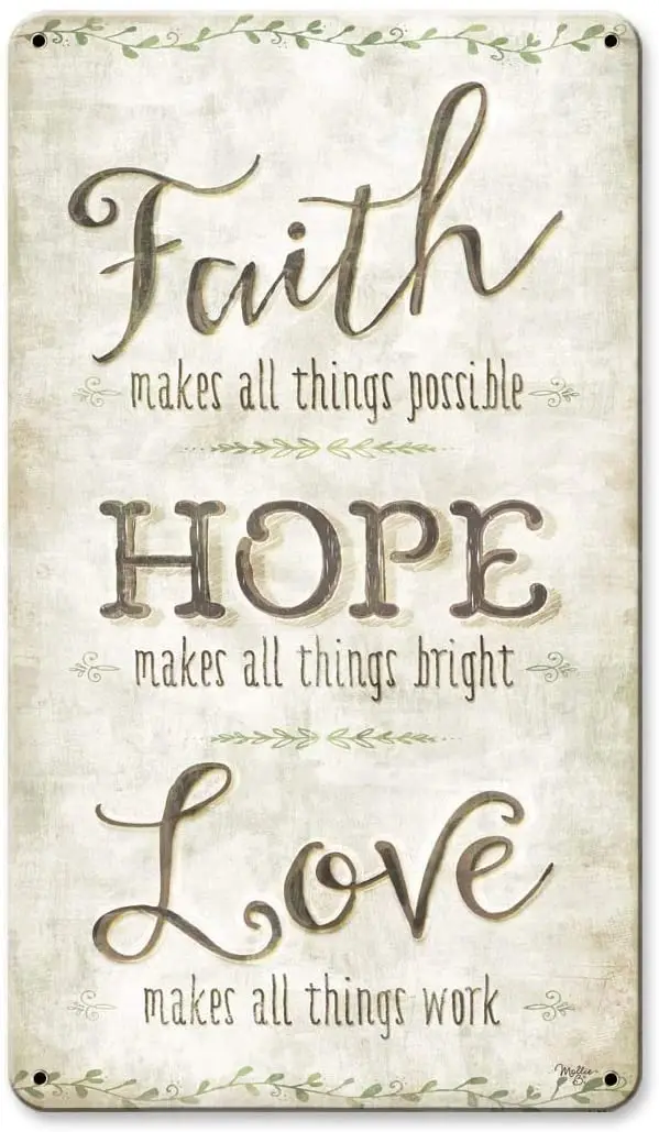 Metal Tin Signs Faith Hope Love Home Decor Plaque Poster for Room Beer Garage Patio Indoor Decorative Wall Sign 8 x 12 Inch
Metal Tin Signs Faith Hope Love Home Decor Plaque Poster for Room Beer Garage Patio Indoor Decorative Wall Sign 8 x 12 Inch
