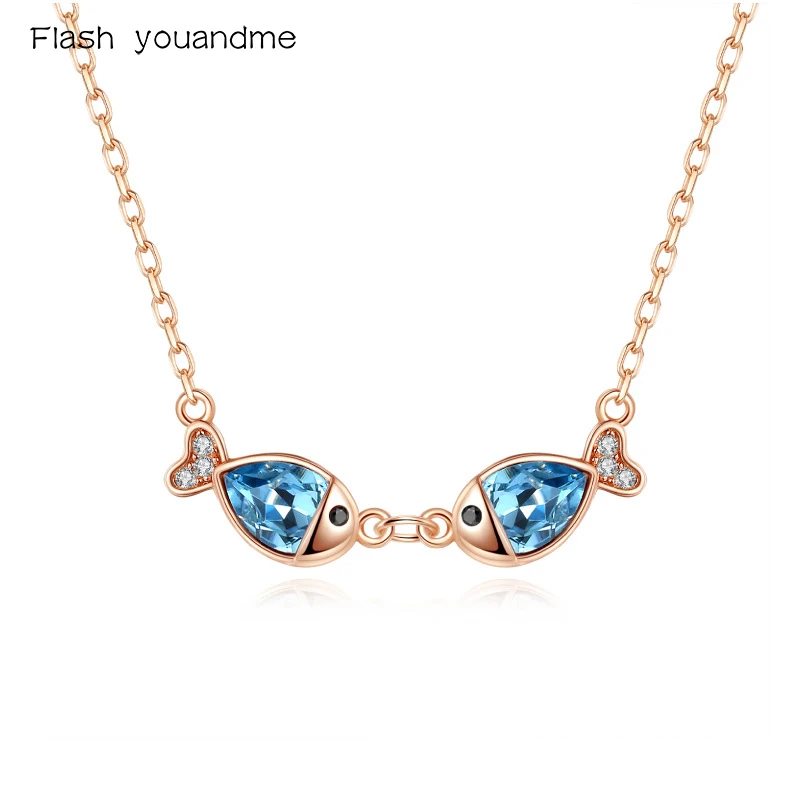 100% 925 Sterling Silver Kissing Fish Necklace Pendant Zirconia Silver Light Blue Necklace For Women Elegant Fine Jewelry Gift
100% 925 Sterling Silver Kissing Fish Necklace Pendant Zirconia Silver Light Blue Necklace For Women Elegant Fine Jewelry Gift