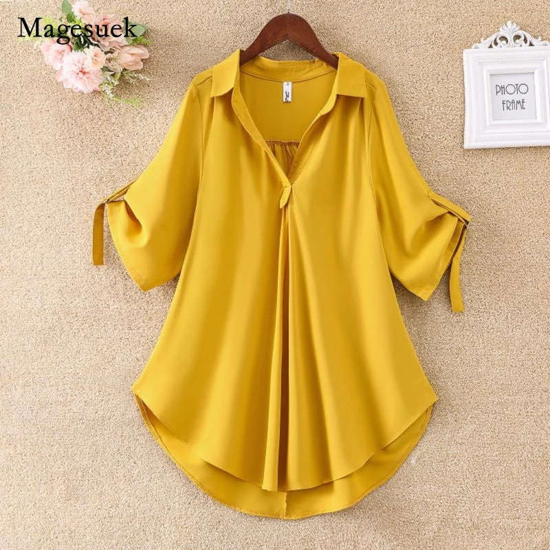 Fashion Short Sleeve Chiffon Shirt Women 2021 Summer Solid New Plus Size Blouse Loose Waist Slim Chiffon Tops Women Blusas 14316
Fashion Short Sleeve Chiffon Shirt Women 2021 Summer Solid New Plus Size Blouse Loose Waist Slim Chiffon Tops Women Blusas 14316