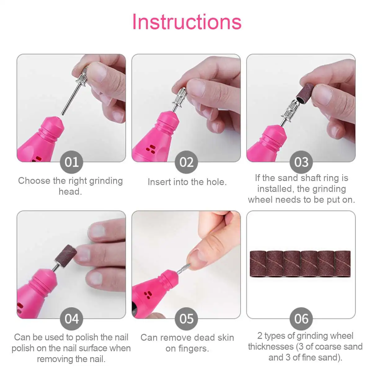 Electric Nail Drill Manicure Machine Pedicure 6 Bits Portable Nail Manicure Drill Set USB Charging Electric Nail File Tools
Electric Nail Drill Manicure Machine Pedicure 6 Bits Portable Nail Manicure Drill Set USB Charging Electric Nail File Tools