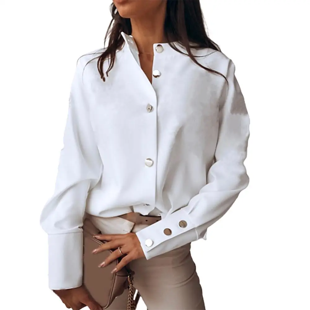 Women Shirts Fashion Stand Collar Long Sleeve Single-breasted Buttons Cuff Ladies Shirt Blouse 2020 Casual Loose Tops 3 Colors
Women Shirts Fashion Stand Collar Long Sleeve Single-breasted Buttons Cuff Ladies Shirt Blouse 2020 Casual Loose Tops 3 Colors
