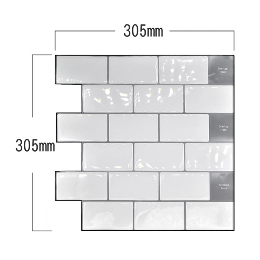 3D Tile Brick Mosaic Wallpaper Sticker Self Adhesive Kitchen Bathroom Decor 30.5cm/12in
3D Tile Brick Mosaic Wallpaper Sticker Self Adhesive Kitchen Bathroom Decor 30.5cm/12in