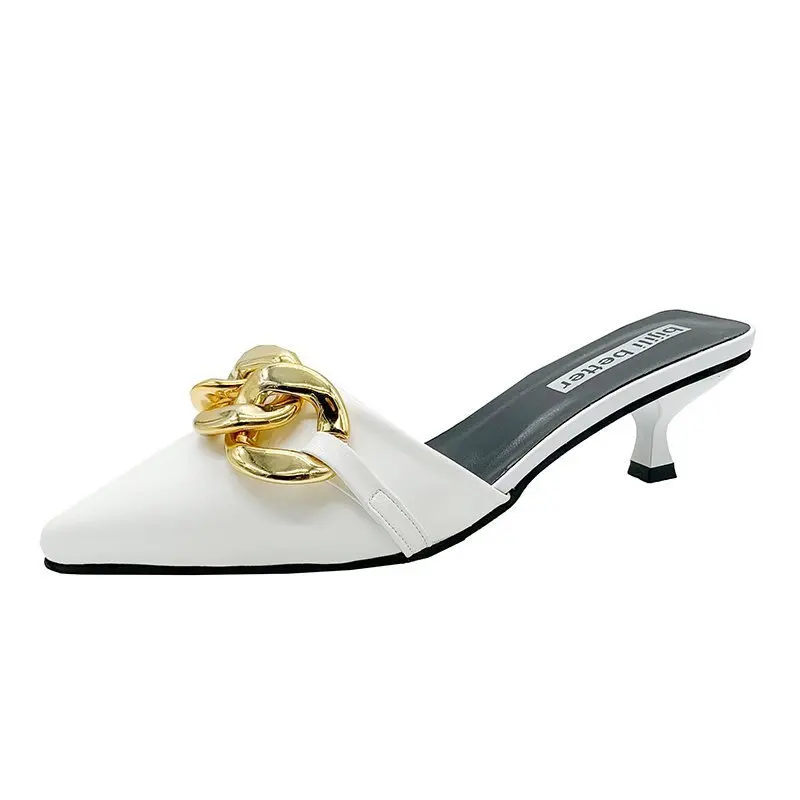Elegant Women Summer Flip Flops Women Sandals Pointed Solid Color Metal Chain Summer Dress Shoes Pumps Thin High Heels Slippers
Elegant Women Summer Flip Flops Women Sandals Pointed Solid Color Metal Chain Summer Dress Shoes Pumps Thin High Heels Slippers