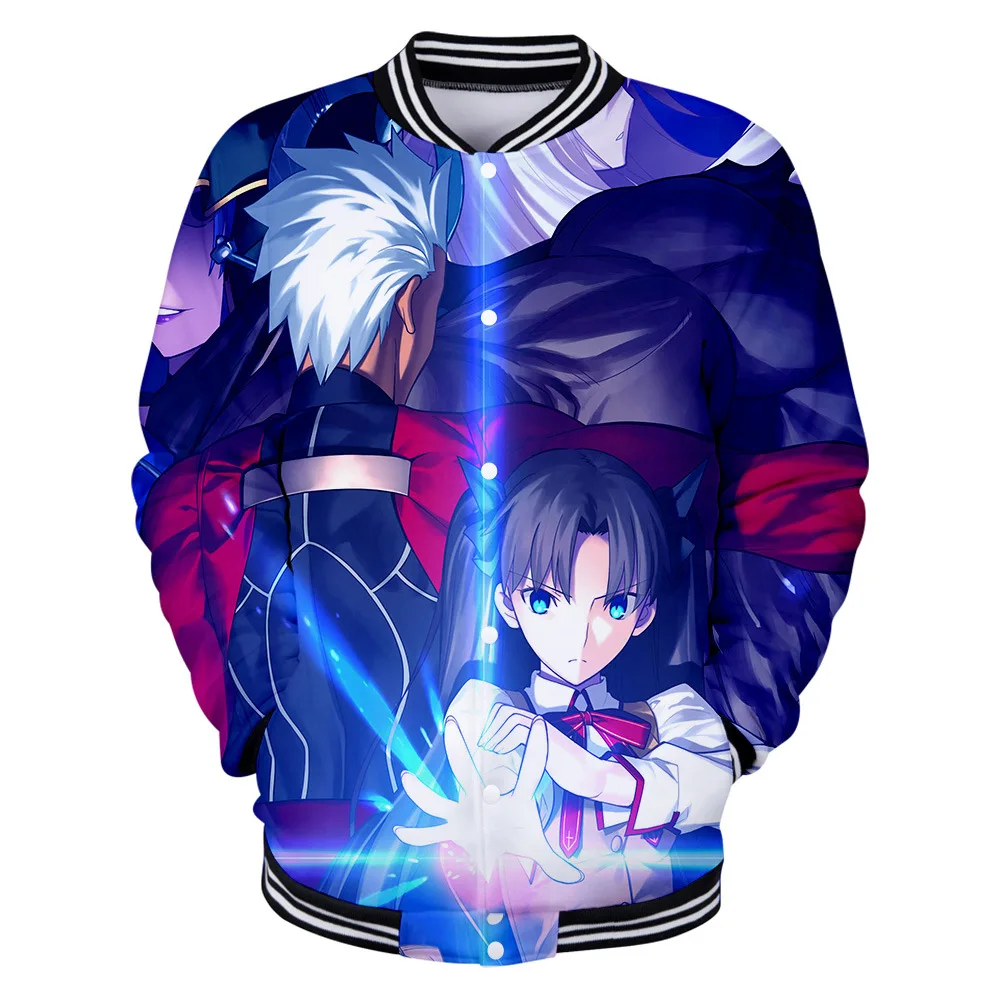 Мужская бейсбольная куртка с объемным рисунком аниме Fate Stay Night, куртка-бомбер, верхняя одежда, костюм для косплея
Мужская бейсбольная куртка с объемным рисунком аниме Fate Stay Night, куртка-бомбер, верхняя одежда, костюм для косплея
