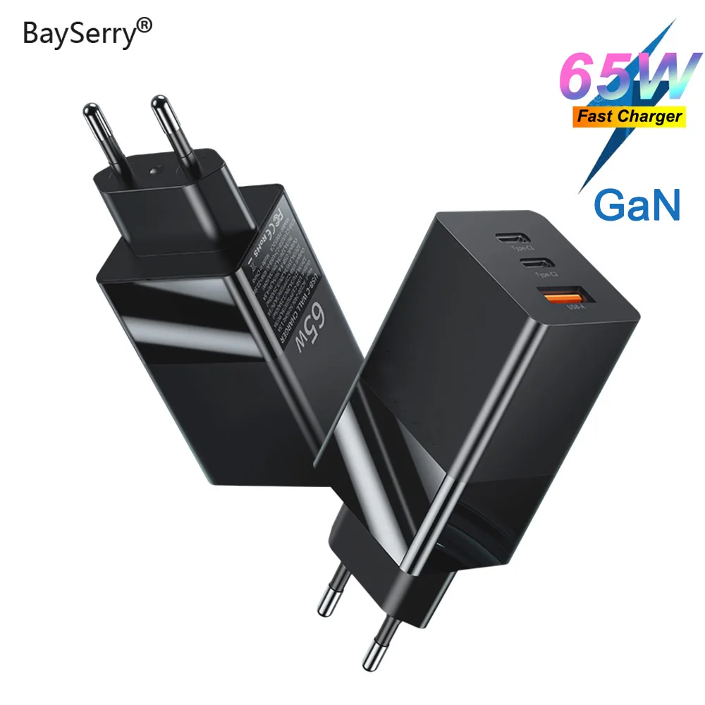 BaySerry GaN 65W PD Charger USB C Quick Charge Q4.0 3.0 Type C Fast Charger For Macbook Pro iPhone 12 11 Pro Max Samsung Laptop
BaySerry GaN 65W PD Charger USB C Quick Charge Q4.0 3.0 Type C Fast Charger For Macbook Pro iPhone 12 11 Pro Max Samsung Laptop