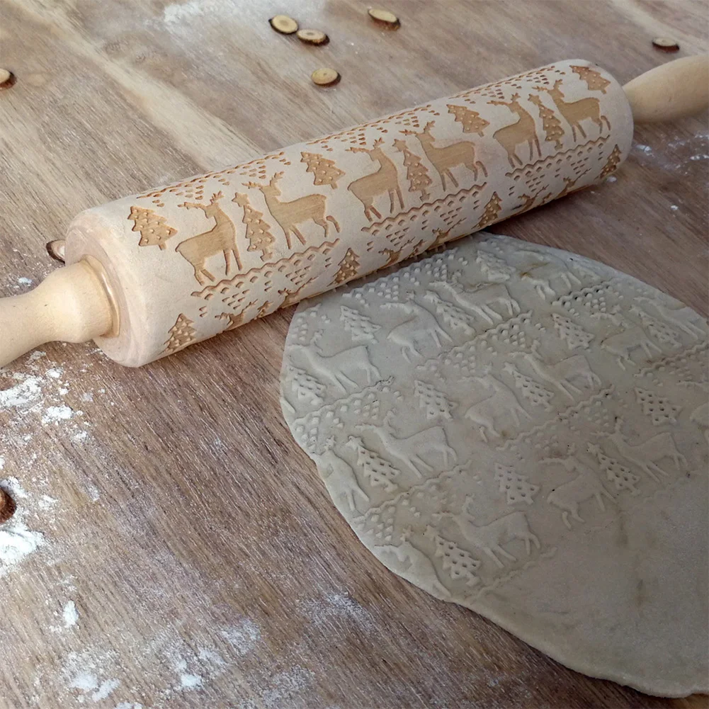 Christmas Embossing Rolling Pin Engraved Rolling Pin Baking Cookies Noodle Biscuit Fondant Cake Dough Engraved Roller
Christmas Embossing Rolling Pin Engraved Rolling Pin Baking Cookies Noodle Biscuit Fondant Cake Dough Engraved Roller