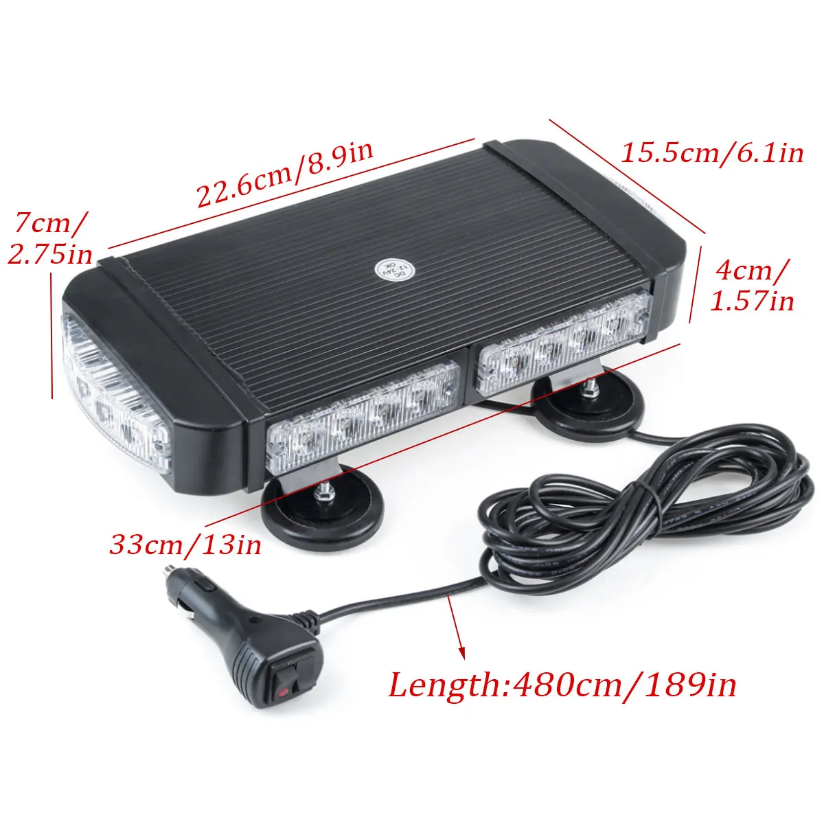 12V 24V 13" 24 LED Car Roof Strobe Light Flashing Emergency Warning Light Lamp Car Truck Roof Flash Light Beacon Truck Trailer
12V 24V 13" 24 LED Car Roof Strobe Light Flashing Emergency Warning Light Lamp Car Truck Roof Flash Light Beacon Truck Trailer