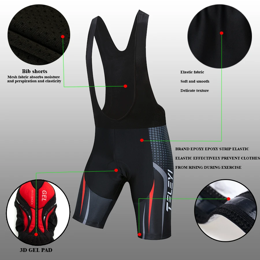 Teleyi Shockproof Cycling Bib Shorts 3D Gel Padded Cycling Bib Tight Shorts Mountain Bicycle Cycling Underwear 2020 For Men
Teleyi Shockproof Cycling Bib Shorts 3D Gel Padded Cycling Bib Tight Shorts Mountain Bicycle Cycling Underwear 2020 For Men