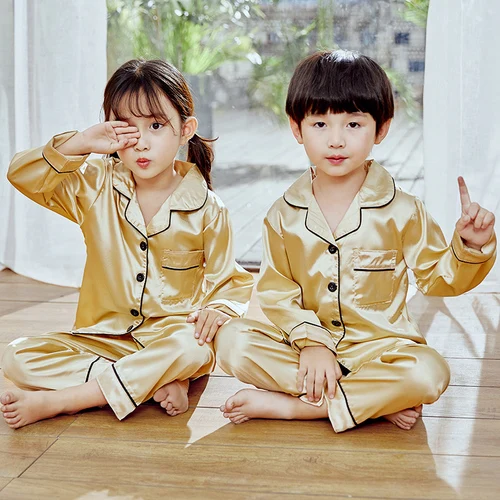 Spring Autumn Kids Satin Pyjamas Children's Long Sleeve Pajamas Girls Sleepwear Set Boys Silk Nightwear Suit For Kid Homewear
Spring Autumn Kids Satin Pyjamas Children's Long Sleeve Pajamas Girls Sleepwear Set Boys Silk Nightwear Suit For Kid Homewear