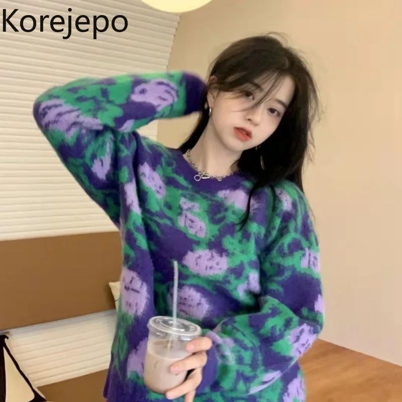 Korejepo Vintage Flower Sweater Lazy Wind Round Neck Long Sleeve Pullover for Women's 2021 Autumn Korean Loose Knit Casual Top
Korejepo Vintage Flower Sweater Lazy Wind Round Neck Long Sleeve Pullover for Women's 2021 Autumn Korean Loose Knit Casual Top