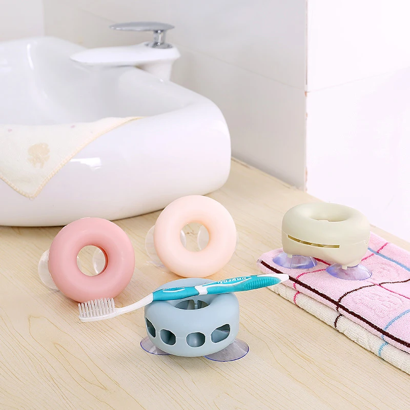 Bathroom Organizer Toothbrush Holder Plastic Round Punch-free Suction Cup Wall-mounted Porous Tooth Cup Cosmetics Storage Tools 
Bathroom Organizer Toothbrush Holder Plastic Round Punch-free Suction Cup Wall-mounted Porous Tooth Cup Cosmetics Storage Tools