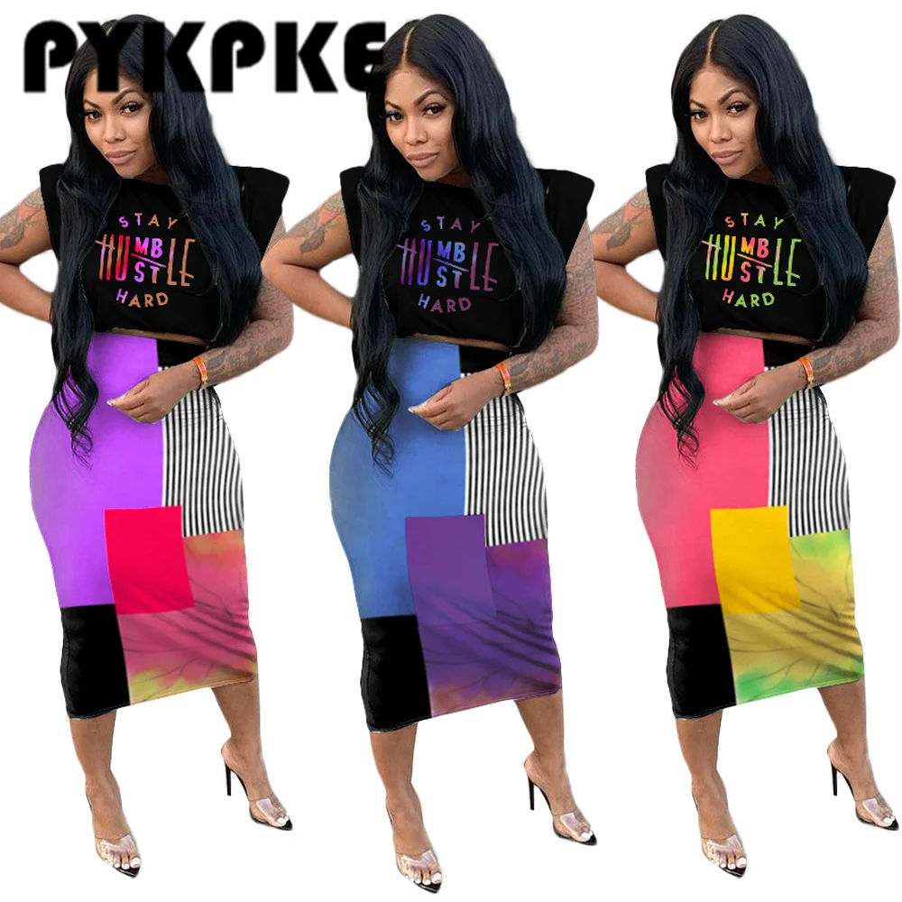 Women Summer Print Short Sleeve Top Bodycon Midi Skirts Outfit Fashion Two Piece Set
Women Summer Print Short Sleeve Top Bodycon Midi Skirts Outfit Fashion Two Piece Set