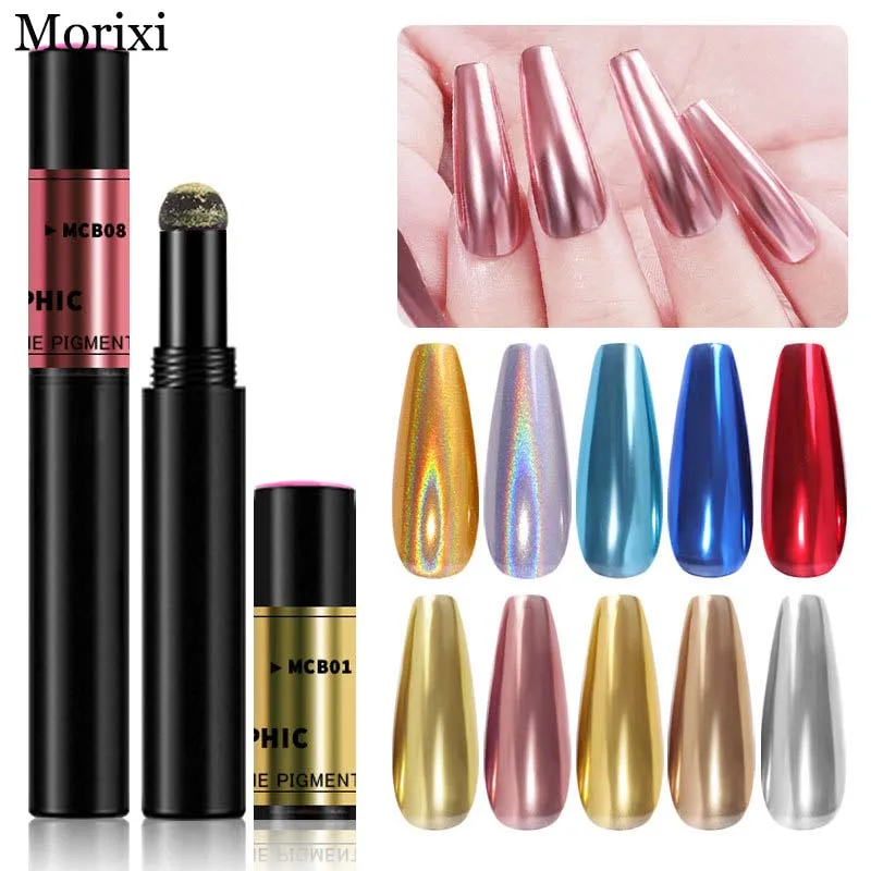 Morixi soild mirror powder pen for nail art decoration DIY 3D manicure metallic gold silver rose red nail laser powder MZ307 
Morixi soild mirror powder pen for nail art decoration DIY 3D manicure metallic gold silver rose red nail laser powder MZ307