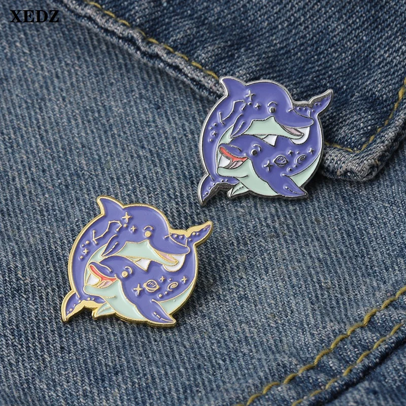 XEDZ 2021 New Enamel Tai Chi Dolphin Brooches Blue Cartoon Animal Badge Backpack Punk Lapel Pins Fashion Children's Jewelry Gift
XEDZ 2021 New Enamel Tai Chi Dolphin Brooches Blue Cartoon Animal Badge Backpack Punk Lapel Pins Fashion Children's Jewelry Gift
