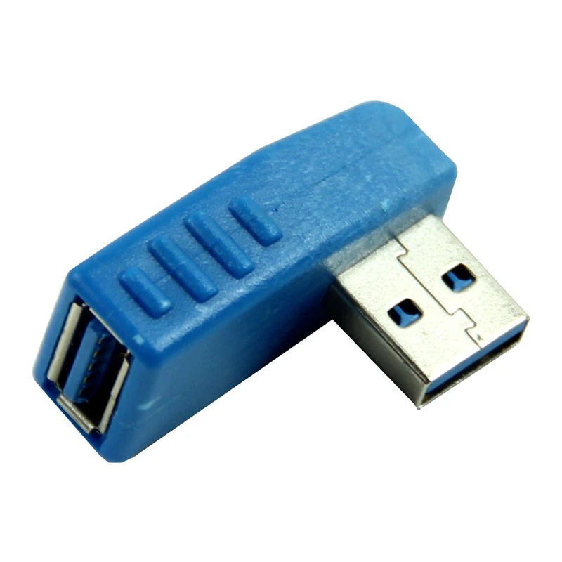 Синий вертикальный левый Угловой 90 градусов USB 3 0 папа к женскому адаптеру