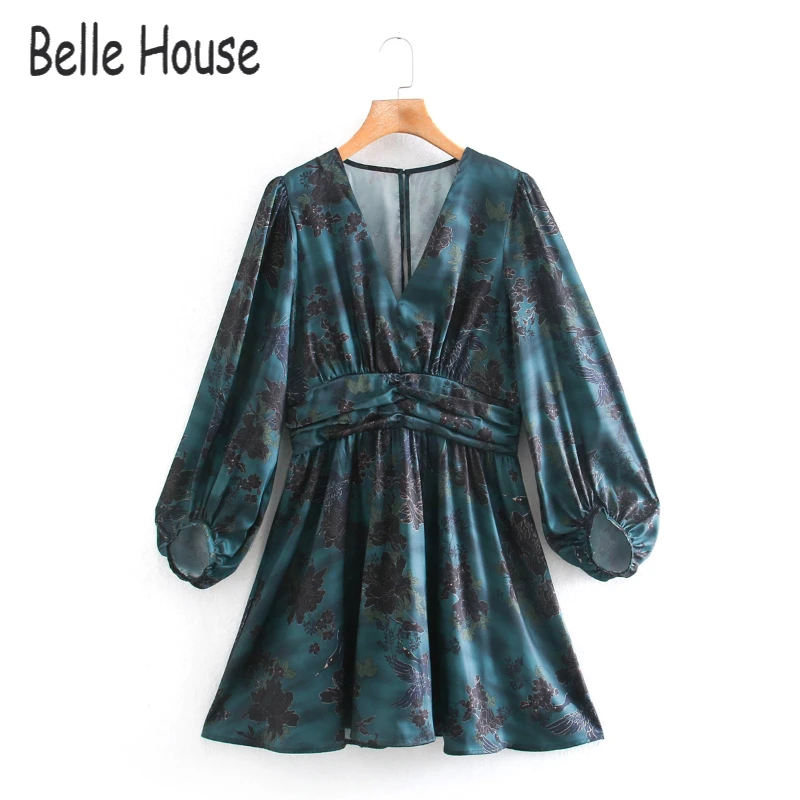 Spring Fall Za Green Print Draped Dresses For Women Vintage Mini Long Balloon Sleeve Gathered Ruched Waist Vestidos NZ0303
Spring Fall Za Green Print Draped Dresses For Women Vintage Mini Long Balloon Sleeve Gathered Ruched Waist Vestidos NZ0303