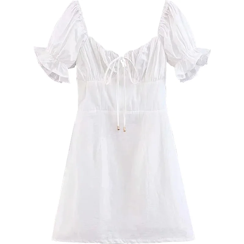 2021 Summer French Retro Boho Tie Neck Mini Sexy White Women Dress Elegant Puff Sleeve Y2k Casual Party Beach Light Dresses Robe
2021 Summer French Retro Boho Tie Neck Mini Sexy White Women Dress Elegant Puff Sleeve Y2k Casual Party Beach Light Dresses Robe