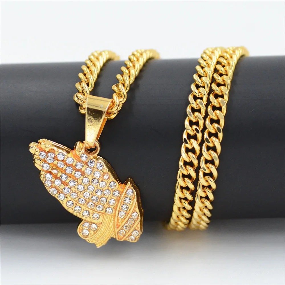 New Arrival Big Prayer Hands Pendant With 15mm 18" Full Iced Out Miami Cuban Choker Chain Necklace Men Hip Hop Jewelry Gift
New Arrival Big Prayer Hands Pendant With 15mm 18" Full Iced Out Miami Cuban Choker Chain Necklace Men Hip Hop Jewelry Gift