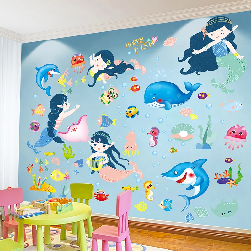 Cartoon Fish Wall StickersGirl Mermaid Mural Decals for Kids Rooms Baby Nursery House Decoration Wall Decor Bedroom
Cartoon Fish Wall StickersGirl Mermaid Mural Decals for Kids Rooms Baby Nursery House Decoration Wall Decor Bedroom