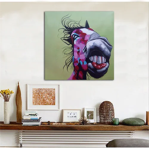 ORIGINAL Modern Hand Painted Abstract Colored Cartoon Donkey Oil Painting 
ORIGINAL Modern Hand Painted Abstract Colored Cartoon Donkey Oil Painting