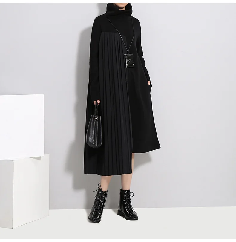 FNOCE Cross-border Foreign Trade Plus Size Women's winter New High-neck Sweater Knitted Thick Skirt Fashion Casual Loose Dress 
FNOCE Cross-border Foreign Trade Plus Size Women's winter New High-neck Sweater Knitted Thick Skirt Fashion Casual Loose Dress