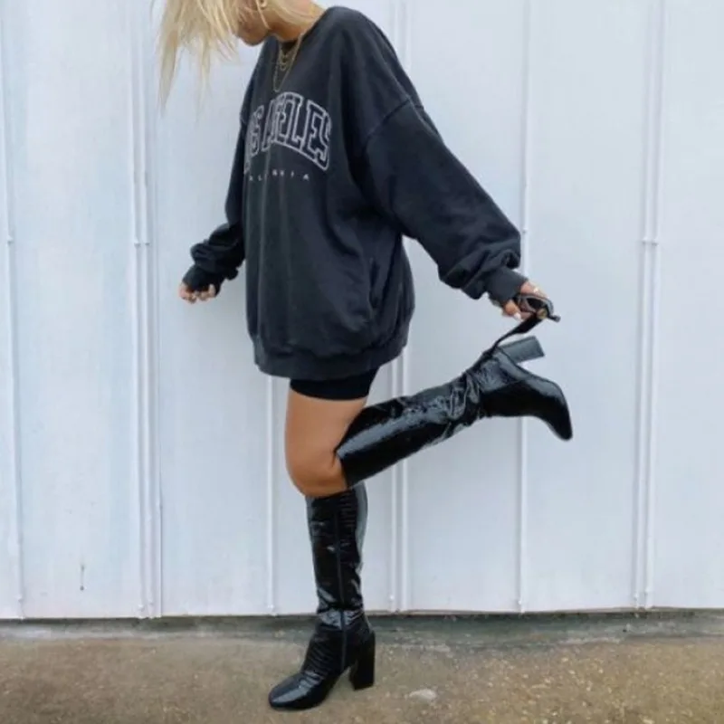 Navy Blue Vintage Letter Printing Sweatshirt Women Long Sleeve O Neck Oversized Hoodies Sports Girls Streetwear Autumn Plus Size
Navy Blue Vintage Letter Printing Sweatshirt Women Long Sleeve O Neck Oversized Hoodies Sports Girls Streetwear Autumn Plus Size