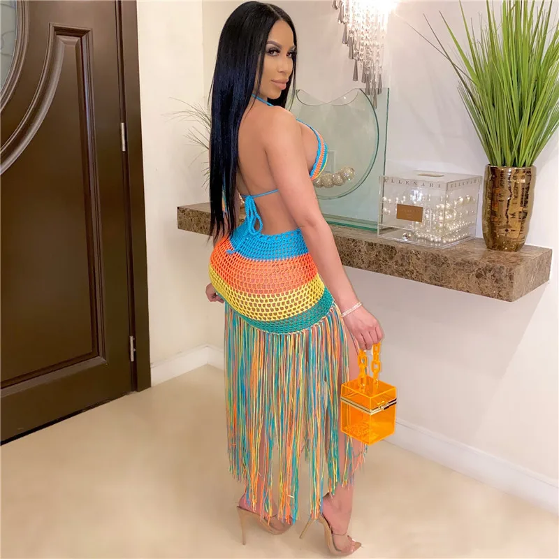 Summer Women Fashion Sexy Backless Handmade Crocheted Tassel Casual Suit Swimwear Blouse Nightclub Skirt Wholesale Dropshpping
Summer Women Fashion Sexy Backless Handmade Crocheted Tassel Casual Suit Swimwear Blouse Nightclub Skirt Wholesale Dropshpping