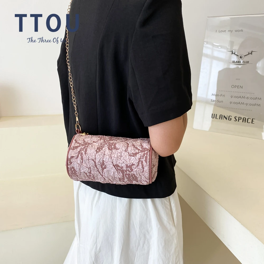 New Fashion Women Bucket Shoulder Bags Contrast Color Ladies Pleated Small Crossbody Bags Metal Chain Female Purse Handbags
New Fashion Women Bucket Shoulder Bags Contrast Color Ladies Pleated Small Crossbody Bags Metal Chain Female Purse Handbags