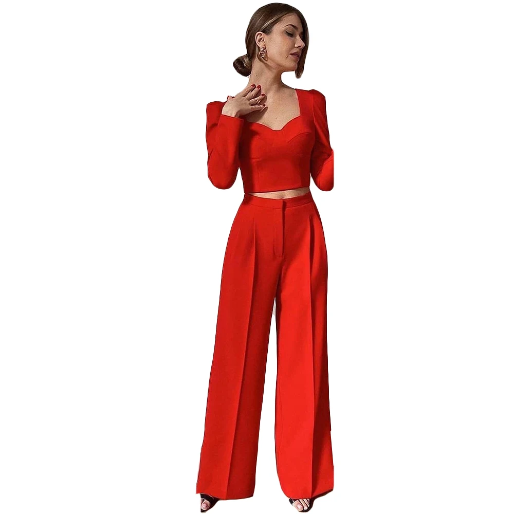 Formal Red Women Holiday Tuxedos Loose High Waist Mother of the Bride Pants Suits Prom Evening Guest Wedding Wear 2 Pieces
Formal Red Women Holiday Tuxedos Loose High Waist Mother of the Bride Pants Suits Prom Evening Guest Wedding Wear 2 Pieces