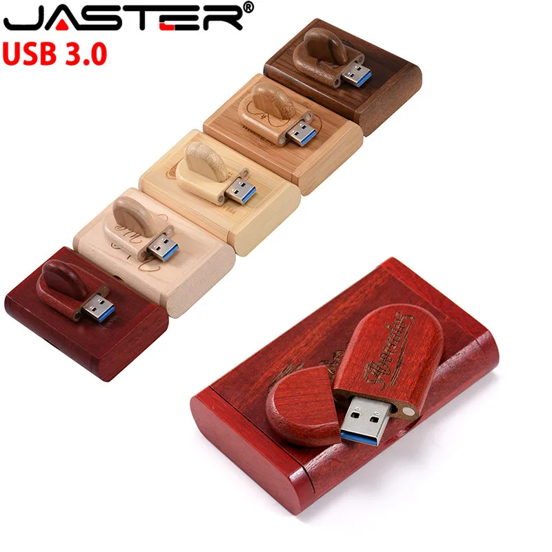 JASTER USB 3 0 5 модель Клен карбонизированный орех дерево + коробка usb флэш накопитель 4