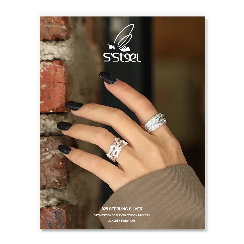 S'STEEL 925 Sterling Silver Rings For Women Minimalist Designer Irregular Trendy Adjustable Ring Anillo Plata 925 Mujer Jewelry
S'STEEL 925 Sterling Silver Rings For Women Minimalist Designer Irregular Trendy Adjustable Ring Anillo Plata 925 Mujer Jewelry