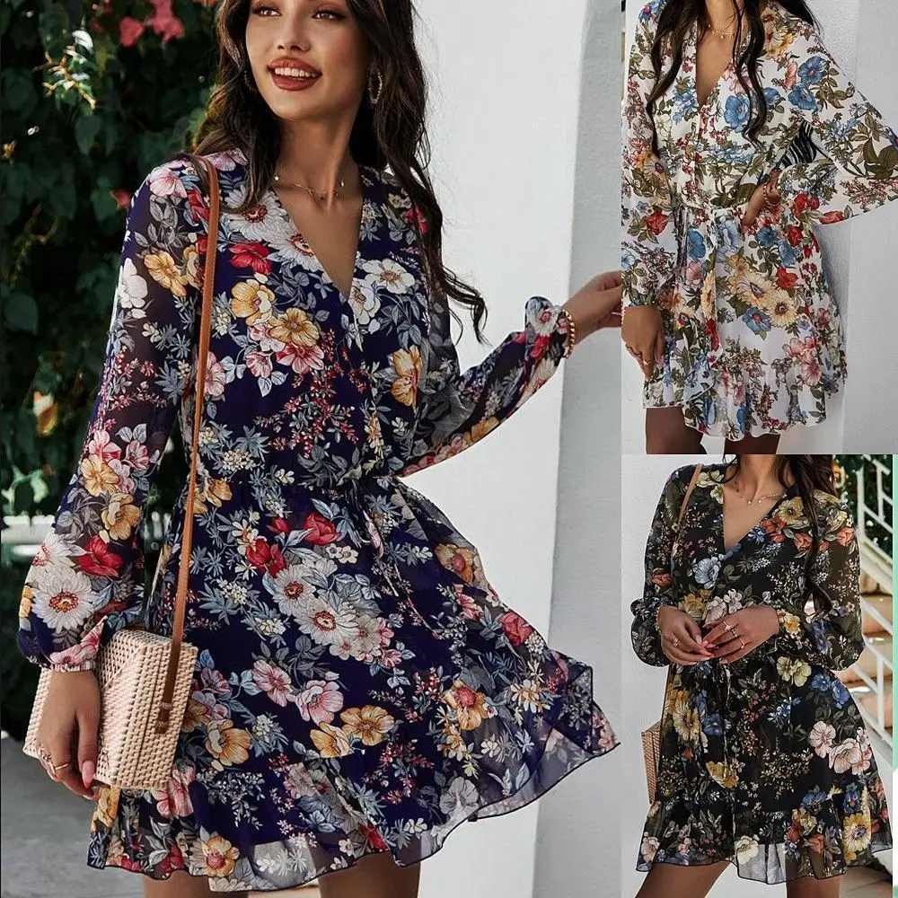 European American Breathable Women's 2021 Spring And Summer V-Neck Long-Sleeved Mini Printed Dress Vestido Vfemage Vintage
European American Breathable Women's 2021 Spring And Summer V-Neck Long-Sleeved Mini Printed Dress Vestido Vfemage Vintage