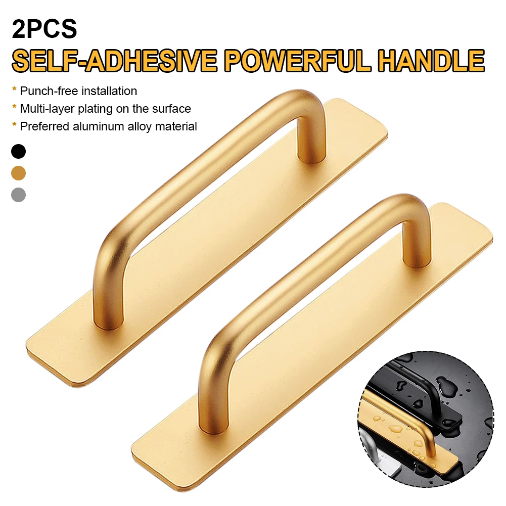 New 2PC Self-Adhesive Door Handle Aluminium Alloy Punch-Free Handle Pulls for Wardrobe Drawer Closet Window Kitchen Cabinet
New 2PC Self-Adhesive Door Handle Aluminium Alloy Punch-Free Handle Pulls for Wardrobe Drawer Closet Window Kitchen Cabinet