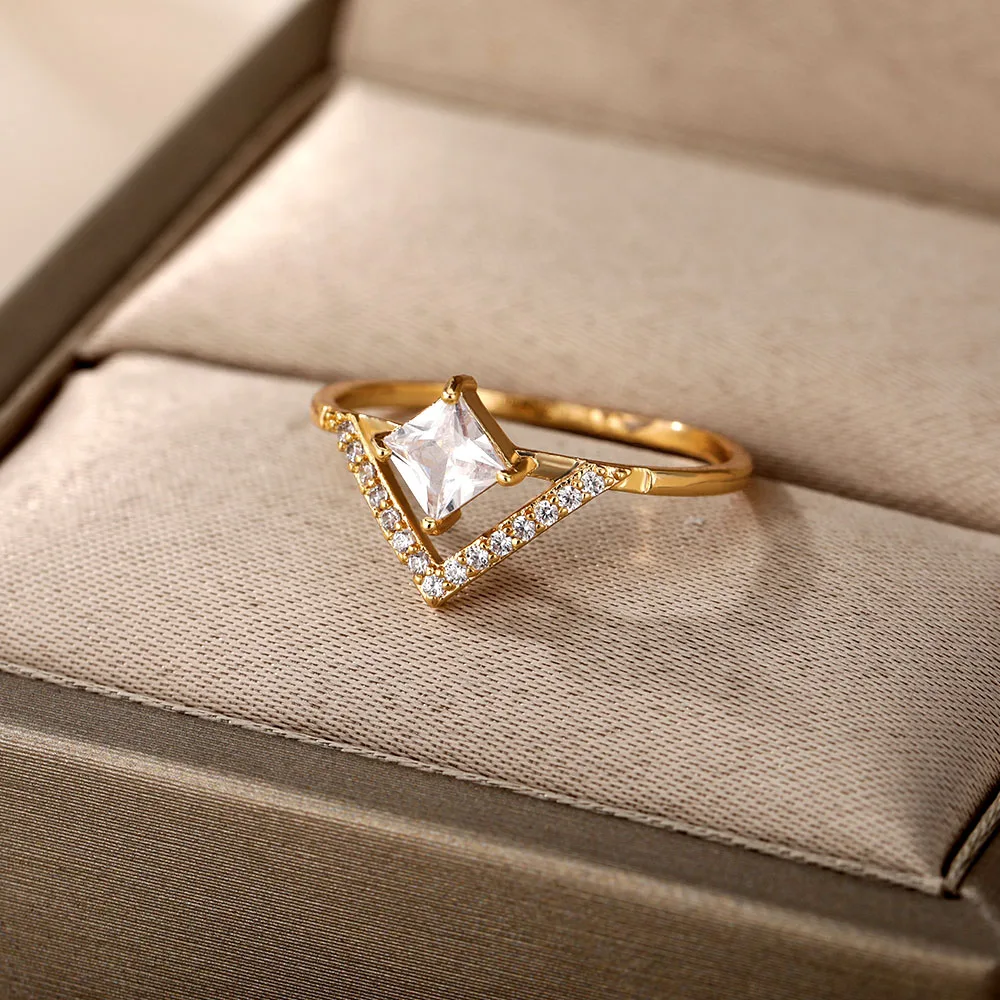 Square Zircon Rings for Women Stainless Steel Luxury Crystal Ring Female Wedding Band Aesthetic Jewelry couple Gifts bague femme
Square Zircon Rings for Women Stainless Steel Luxury Crystal Ring Female Wedding Band Aesthetic Jewelry couple Gifts bague femme
