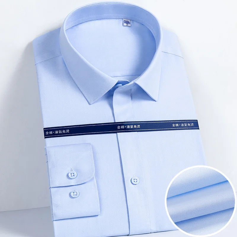 Men's white shirt 2020 new business men's 100s double cotton liquid ammonia iron free long sleeve shirt
Men's white shirt 2020 new business men's 100s double cotton liquid ammonia iron free long sleeve shirt