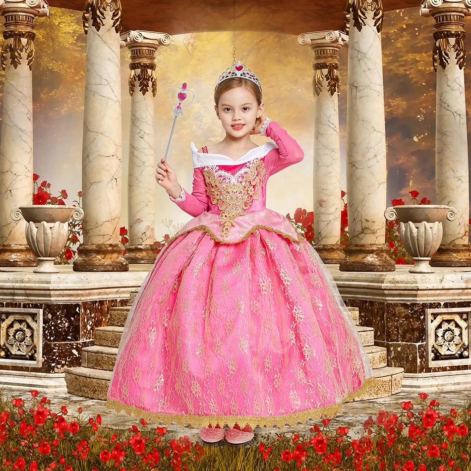 Deluxe Sleeping Beauty Ball Gown For Girls Fancy Princess Dress Gold Rim Lace Long Sleeve Kids Luxury Aurora Party Frocks
Deluxe Sleeping Beauty Ball Gown For Girls Fancy Princess Dress Gold Rim Lace Long Sleeve Kids Luxury Aurora Party Frocks