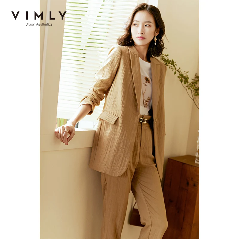 Vimly Two Piece Outfits For Women Elegant Office Lady Single Button Blazer High Waist Suit Pants Autumn Female Clothes F3257
Vimly Two Piece Outfits For Women Elegant Office Lady Single Button Blazer High Waist Suit Pants Autumn Female Clothes F3257