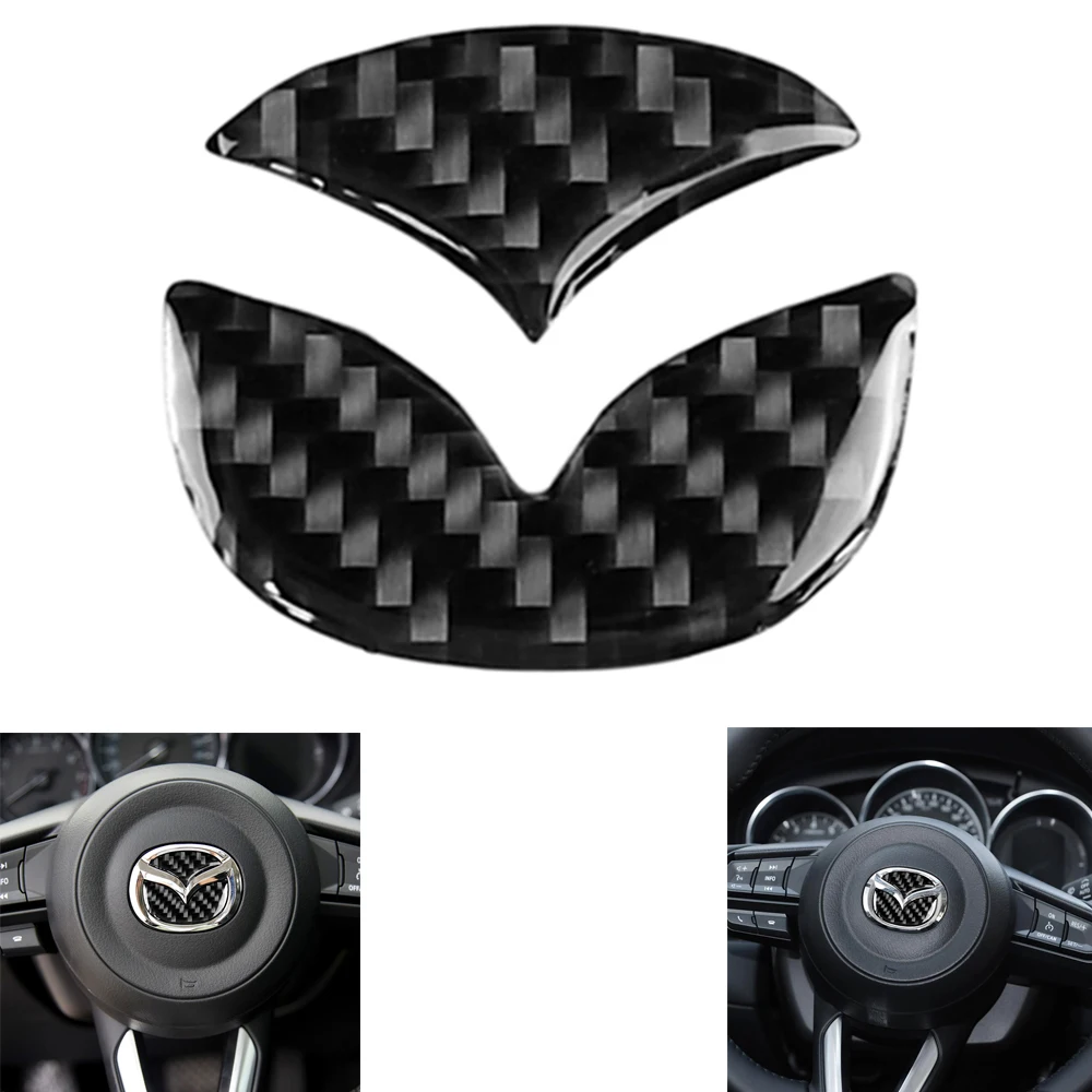 Фото 2 шт. рулевого колеса автомобиля логотип Стикеры s углеродного волокна авто