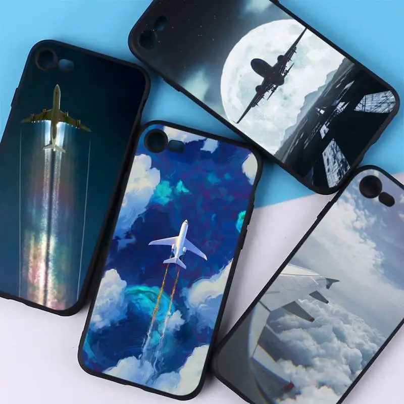 

YNDFCNB Aircraft Plane Airplane Phone Case for iphone 13 11 12 pro XS MAX 8 7 6 6S Plus X 5S SE 2020 XR cover