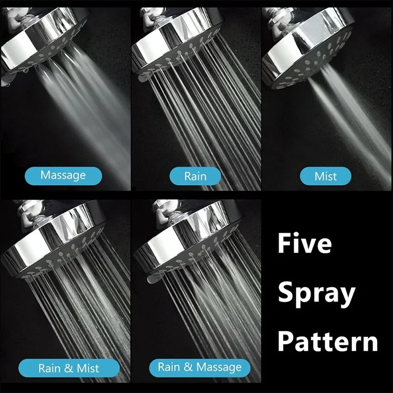 Shower Head High Pressure 4 Inch 5-setting Adjustable Round Shower Head Top Spray Bathroom Wall Mount Replacement Head Bathing
Shower Head High Pressure 4 Inch 5-setting Adjustable Round Shower Head Top Spray Bathroom Wall Mount Replacement Head Bathing