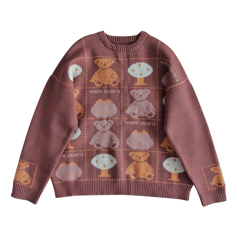 Autumn Winter Jumper Sweater Women Japanese Harajuku VIntage Soft Sister Loose Cute Bear Pattern Pullover Girls Wear Out Jerseys
Autumn Winter Jumper Sweater Women Japanese Harajuku VIntage Soft Sister Loose Cute Bear Pattern Pullover Girls Wear Out Jerseys