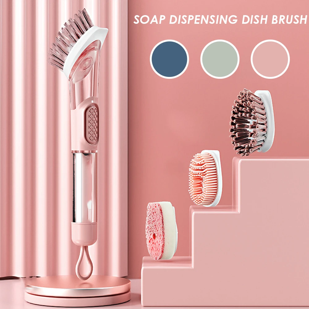 Three In One Liquid Pot Washing Brush Long Handle Cleaning Brush Detachable Brus Sponge Dispenser Dishwashing Brush Kitchen Tool
Three In One Liquid Pot Washing Brush Long Handle Cleaning Brush Detachable Brus Sponge Dispenser Dishwashing Brush Kitchen Tool