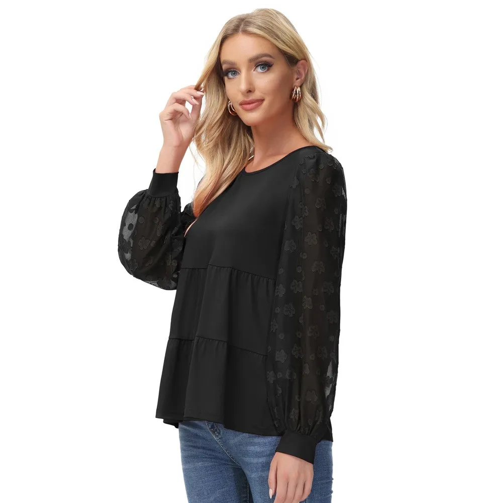 Women Contrast Fabric T-Shirt Long Sleeve Crew Neck Tiered A-Line Tops And Clothes Spring Summer Casual Sweet Tee Shirt Youth
Women Contrast Fabric T-Shirt Long Sleeve Crew Neck Tiered A-Line Tops And Clothes Spring Summer Casual Sweet Tee Shirt Youth